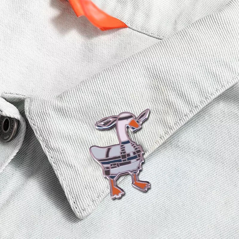 White Duck Soldier Pin