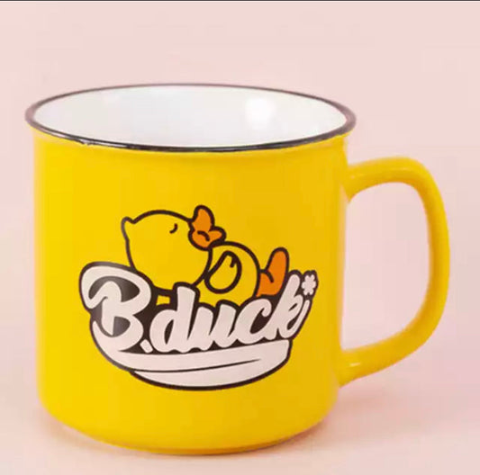 Sleeping yellow duck mug