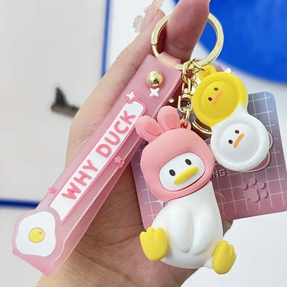 Intrigued Duck Keyring