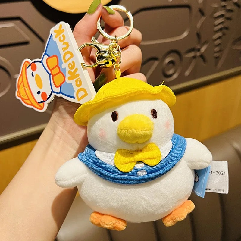 Plush White Duck Key Ring