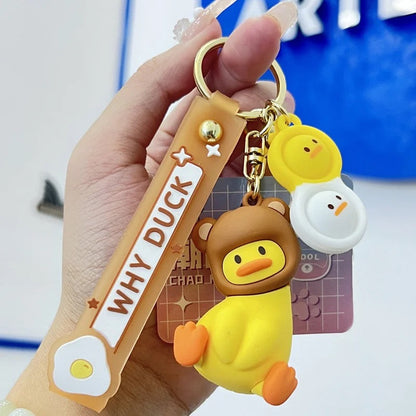 Intrigued Duck Keyring