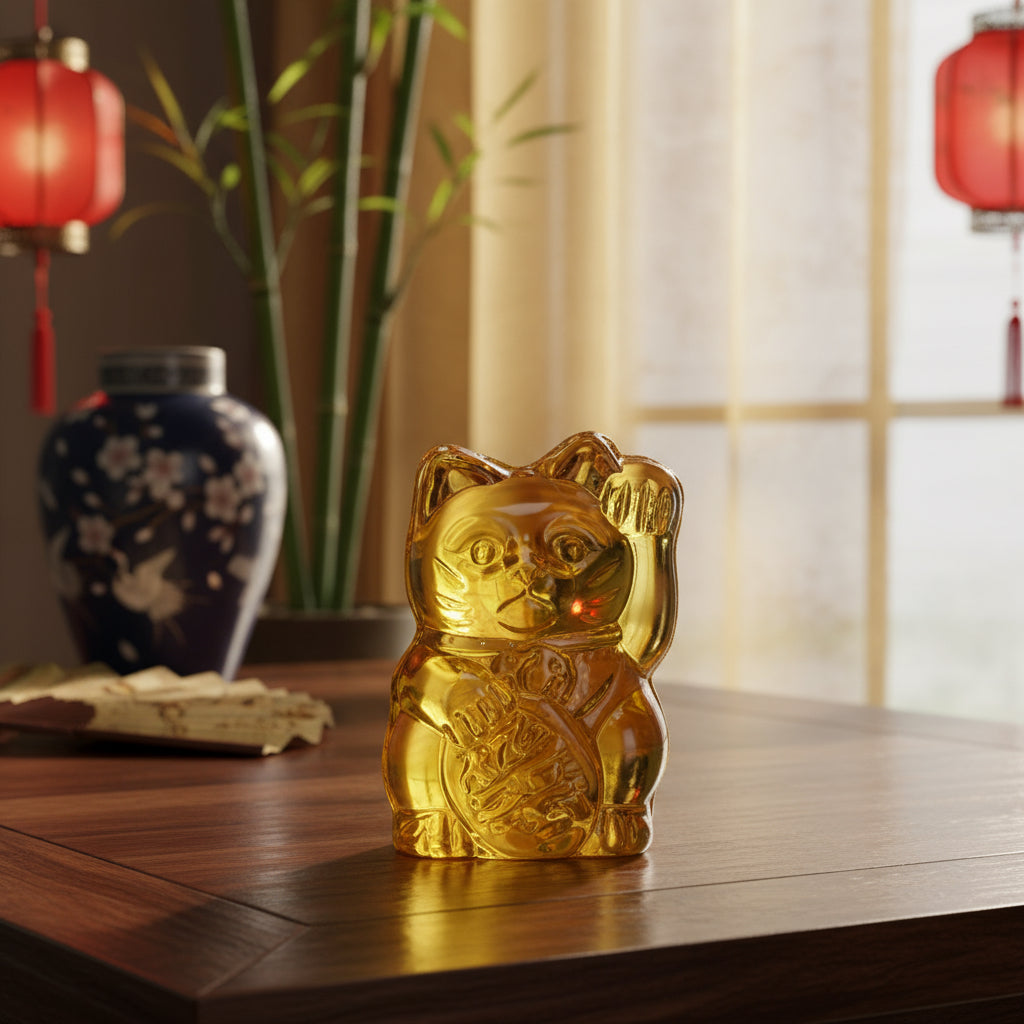 Yellow Lucky Cat Statuette