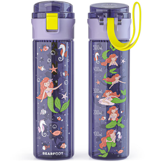 Kids' Water Bottle, 500ml, lightweight - Mermaid Purple
