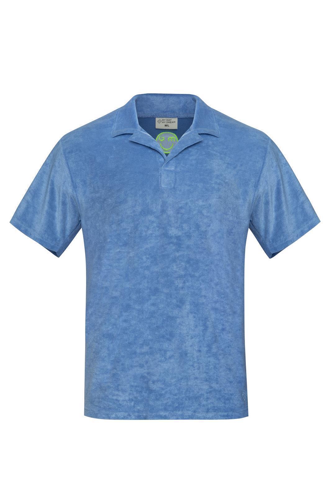 Polo en éponge bleu-gris – vue produit 5