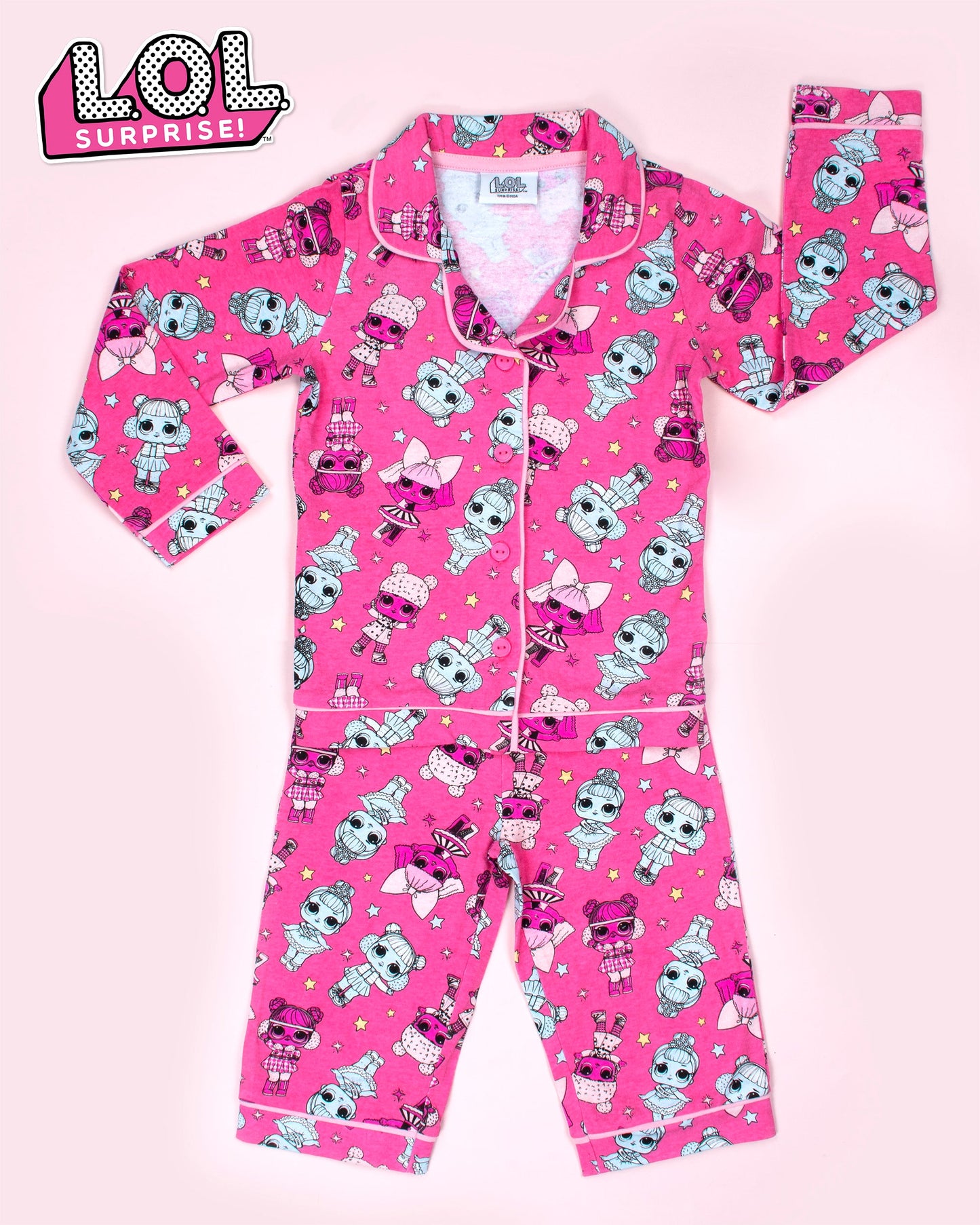 LOL Pink Button-Up Pajamas
