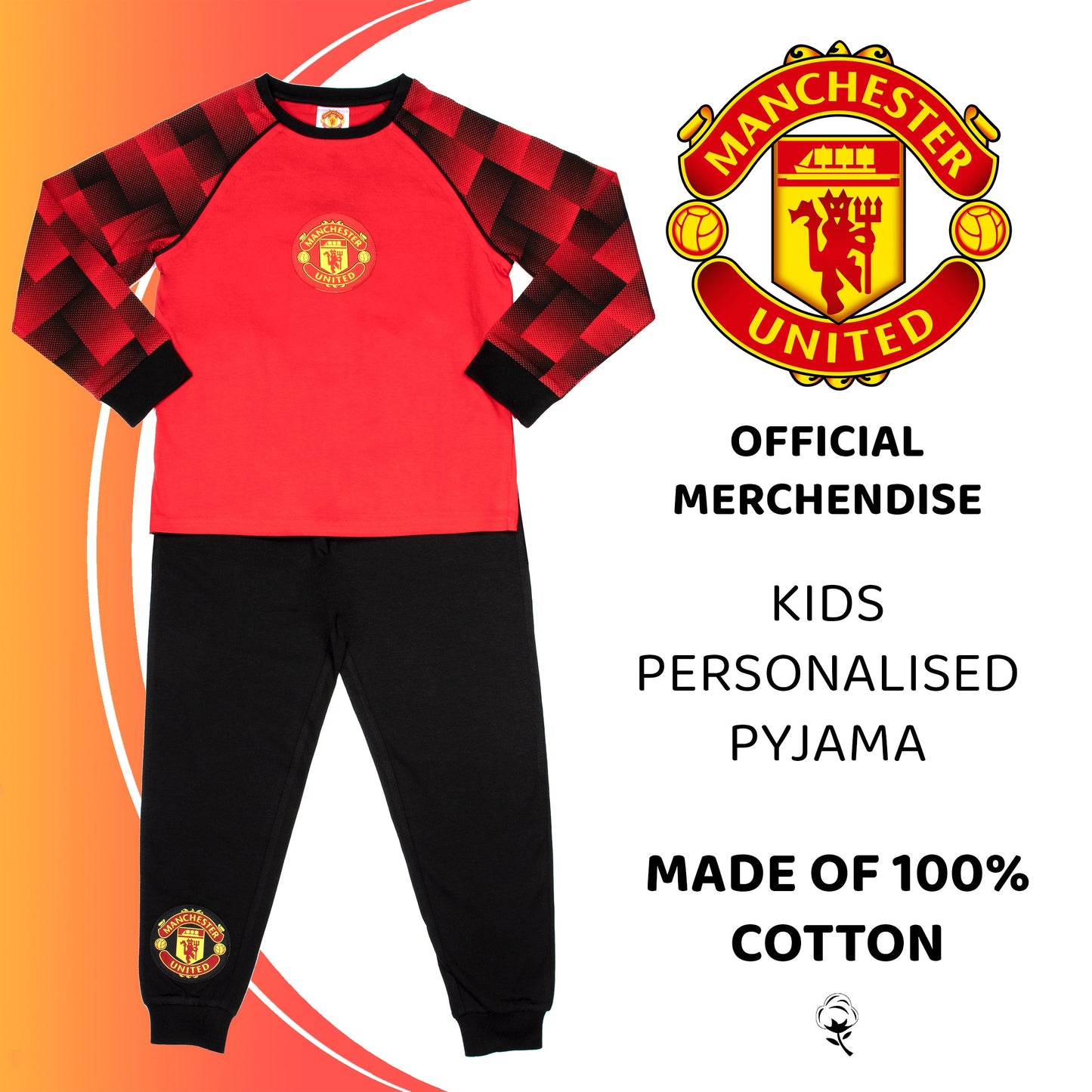 Manchester United F.C. Personalised Pyjamas Red