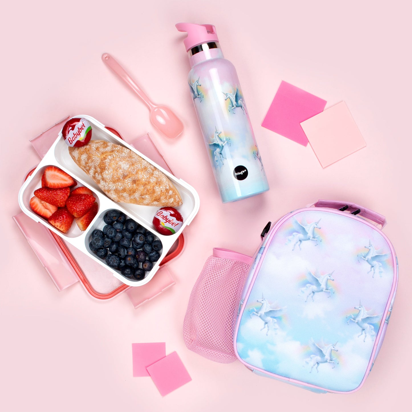 Gourde en acier inoxydable avec paille 600ml – licorne Sky