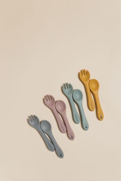 PRODUCT WITH IMPERFECTIONS - Silicone children's cutlery Honey