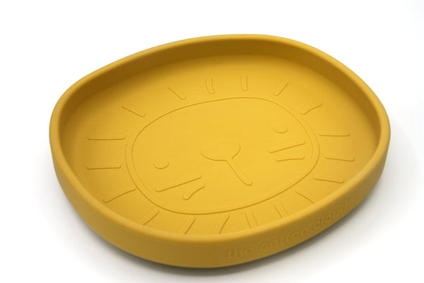 Silicone Alfie Mustard children's plate with suction cup