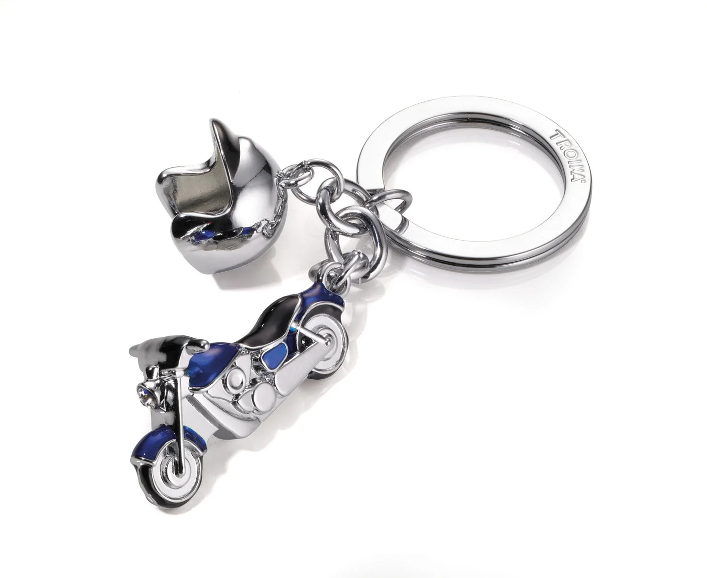 Porte-clés Moto Custom Bleue – détail 5