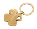 TROIKA GIRLS BEST FRIENDS keychain – a four-leaf clover, antique gold / bronze effect