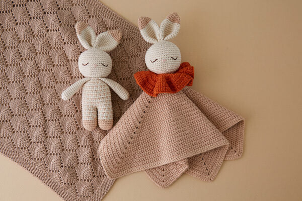 Small beige rabbit comforter