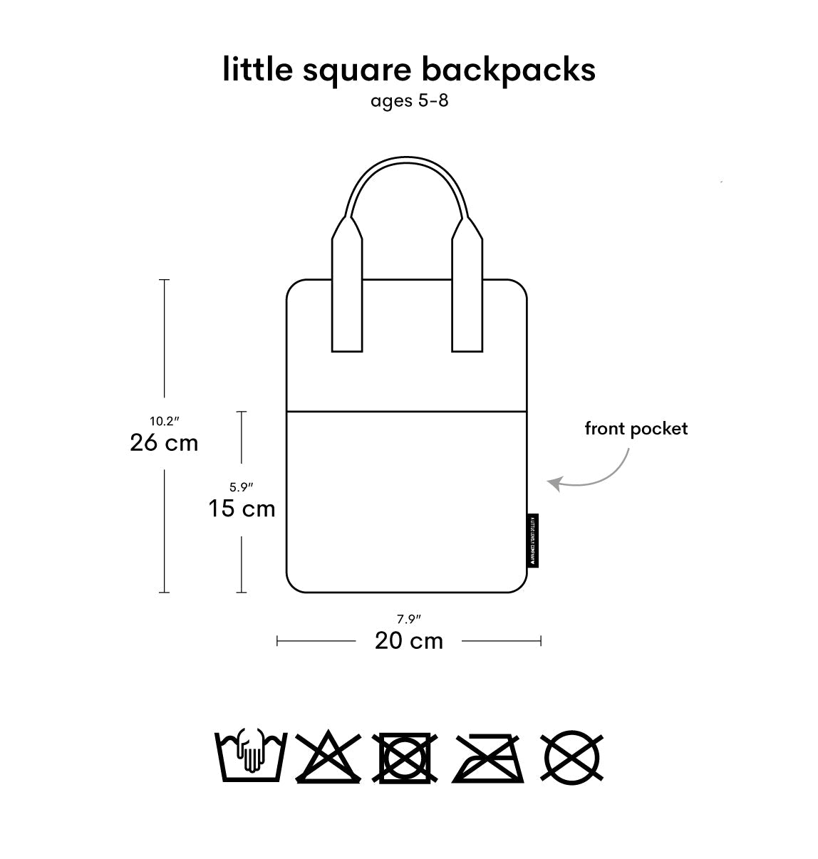 Petit sac à dos carré enfant - Dinosaure – vue 9 – A Little Lovely Company