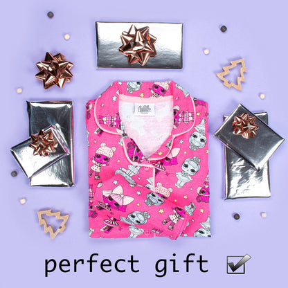 LOL Pink Button-Up Pajamas