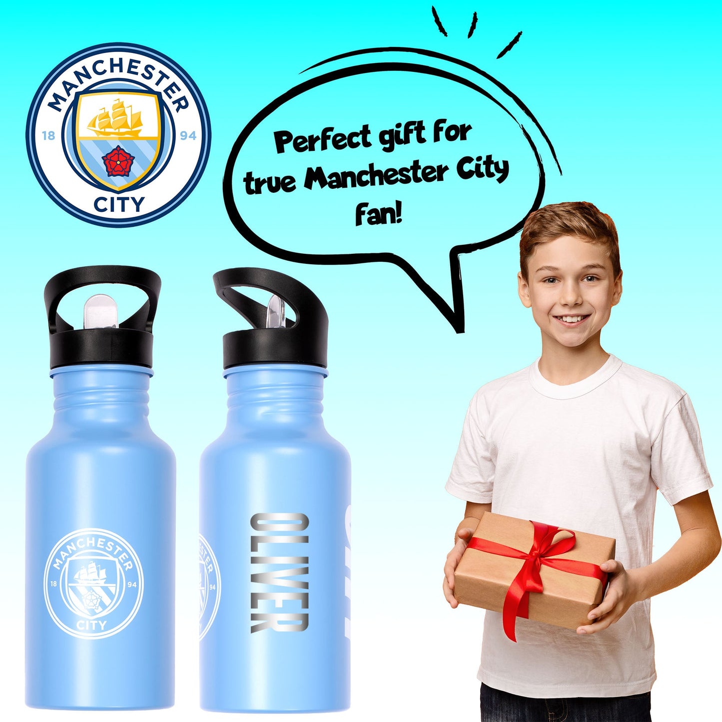 Manchester City FC Metal Gourde 500ml