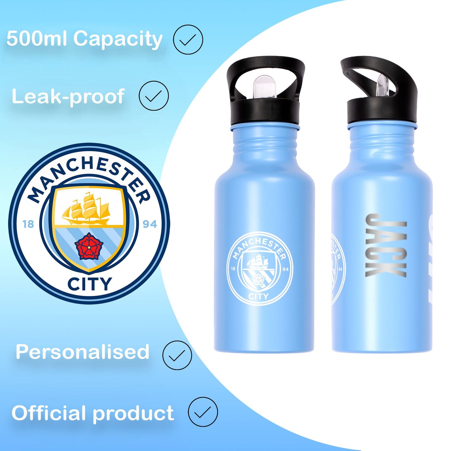 Manchester City FC Metal Gourde 500ml