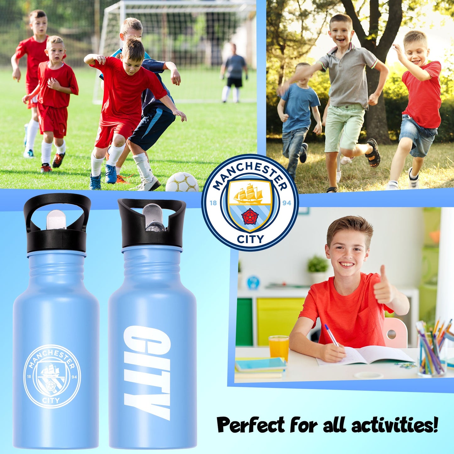 Manchester City FC Metal Gourde 500ml