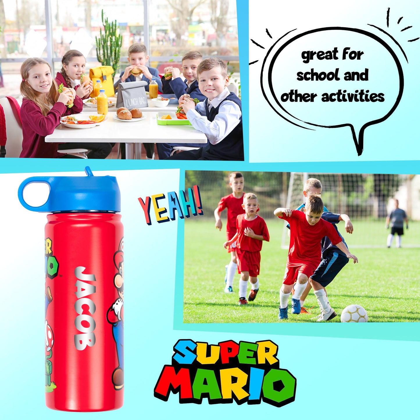 Personalized Bottle - Mario Brothers