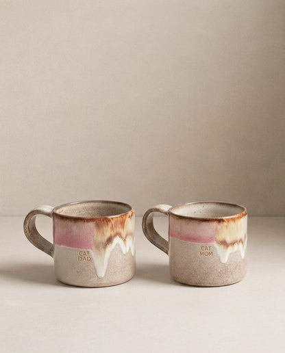 Melting Ice Cream Mug 360ml Cat Mom & Dad 2 Pieces Set