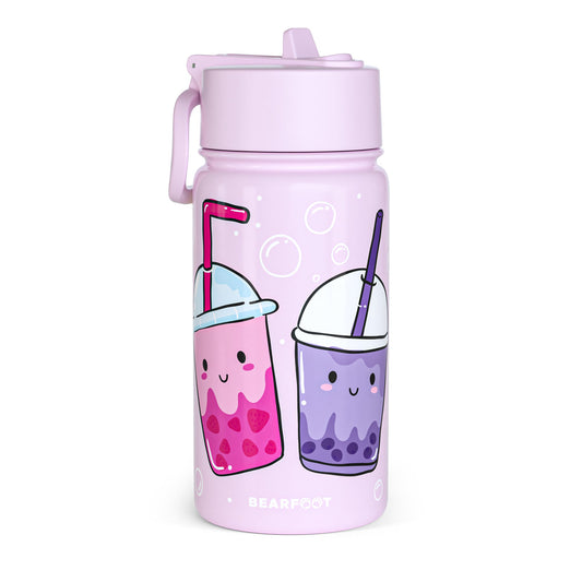 Thermo Kids Stainless Steel Water Bottle - BubbleTea Purple