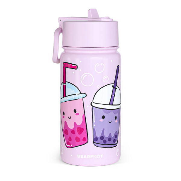 Thermo Kids Stainless Steel Water Bottle - BubbleTea Purple