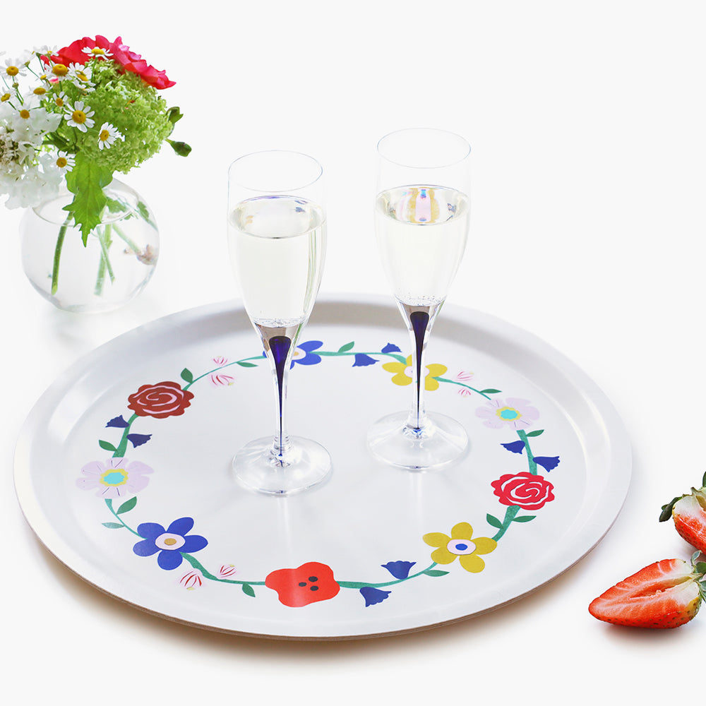 Midsummer Flowers Round Serving Tray - 31 cm