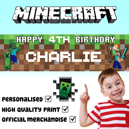 Minecraft Birthday Banner