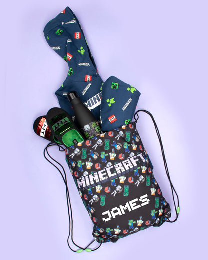 Minecraft Creeper Pattern Sweat à capuche – Navy