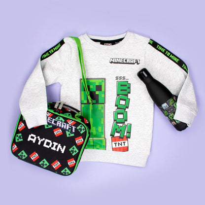 Minecraft vert Creeper Sweatshirt – gris
