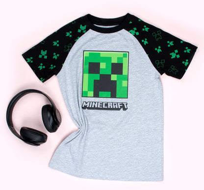 Minecraft Creeper T-Shirt - Grey
