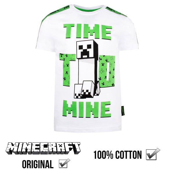 Minecraft 'Time to Mine' T-Shirt - White