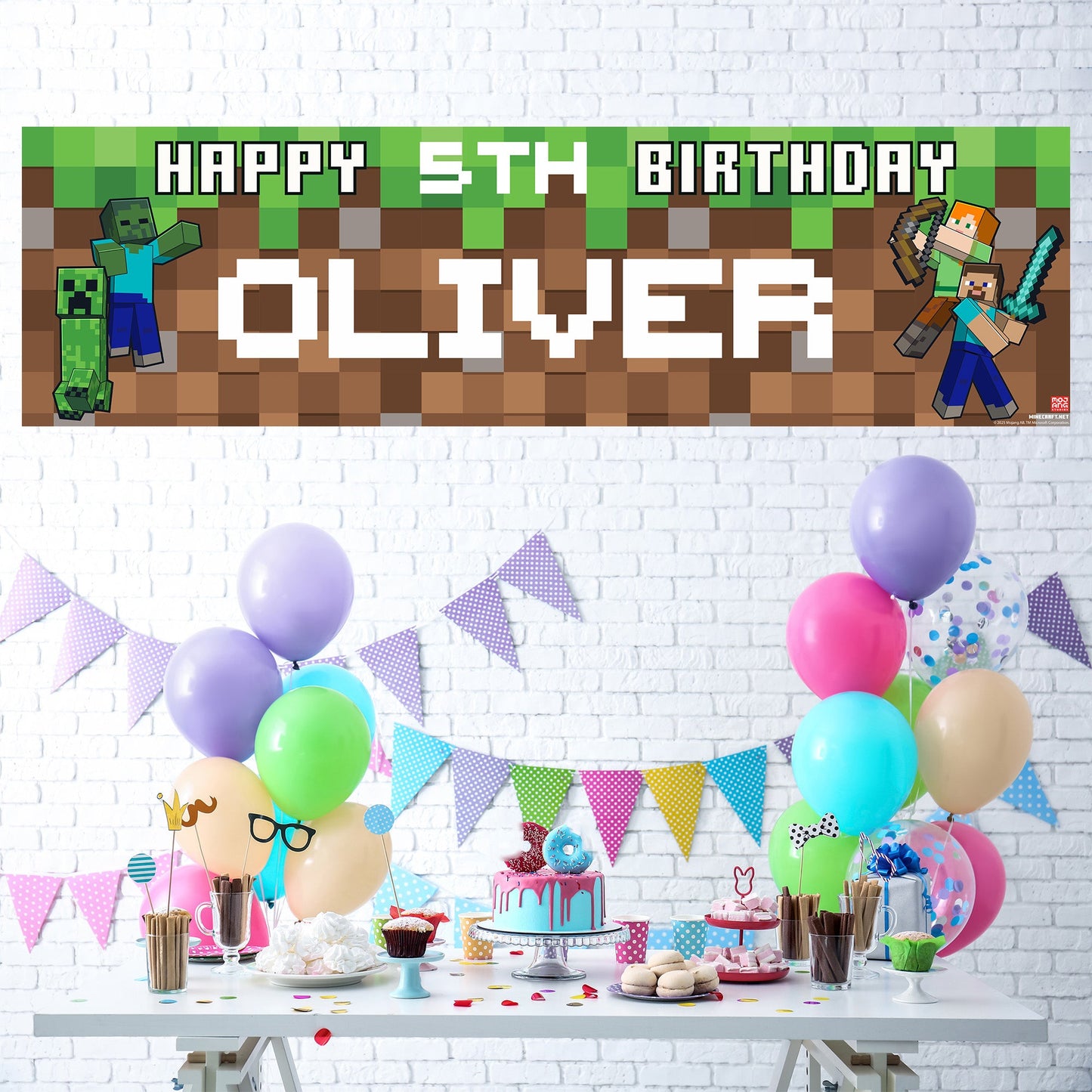 Minecraft Birthday Banner