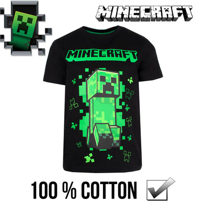 Minecraft Creeper T Shirt – noir