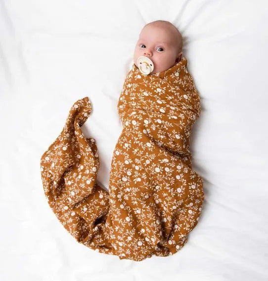 Bio cotton Lange XL Caramel Flowers