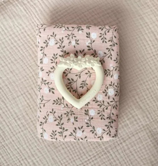 XL Organic Cotton Muslin – Fleurs Rose