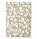 XL Organic Cotton Muslin – Feuilles Taupe