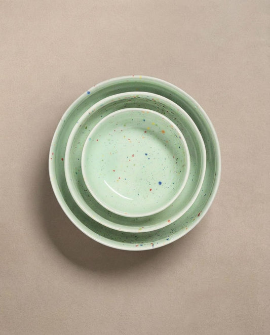 New set of 3 green Trilogy Party bowls