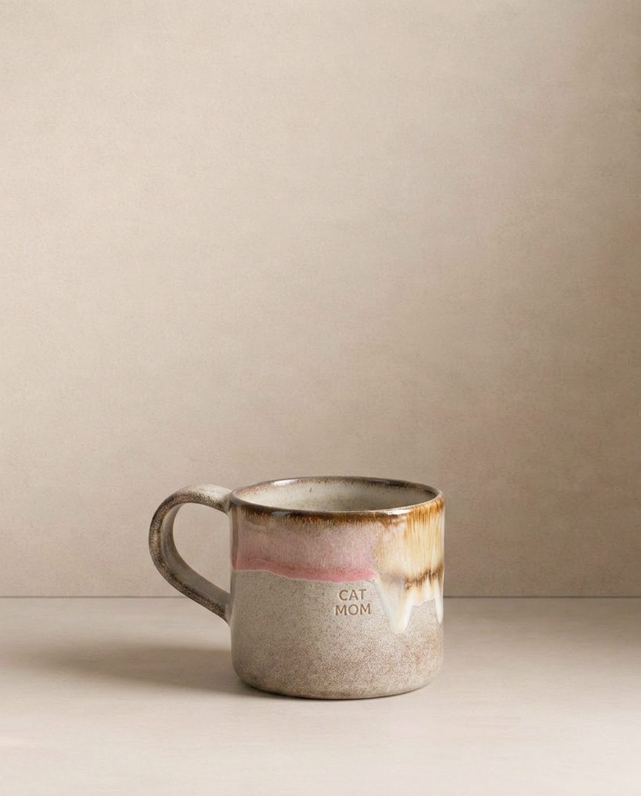 Melting Ice Cream Mug 360ml Cat Mom & Dad 2 Piece Set