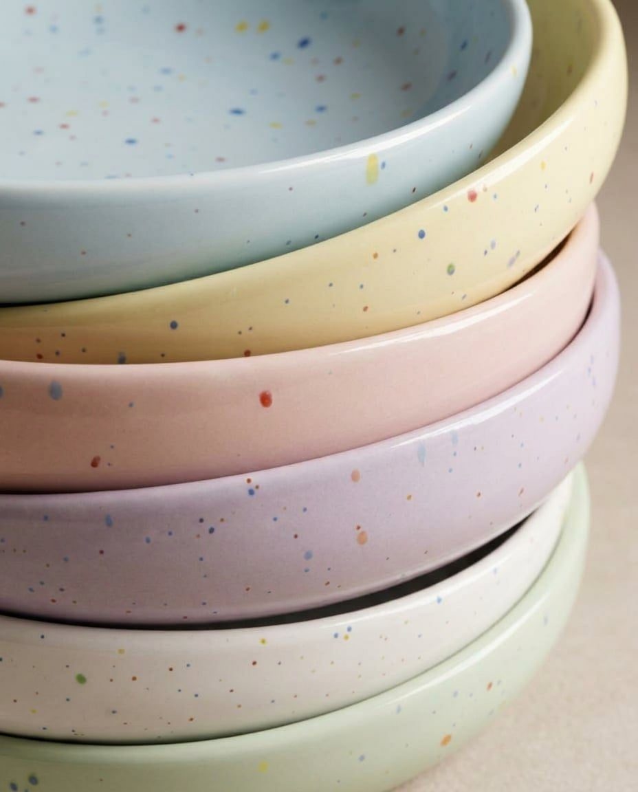 New Party Low Pasta Plate 23cm Soft Blue