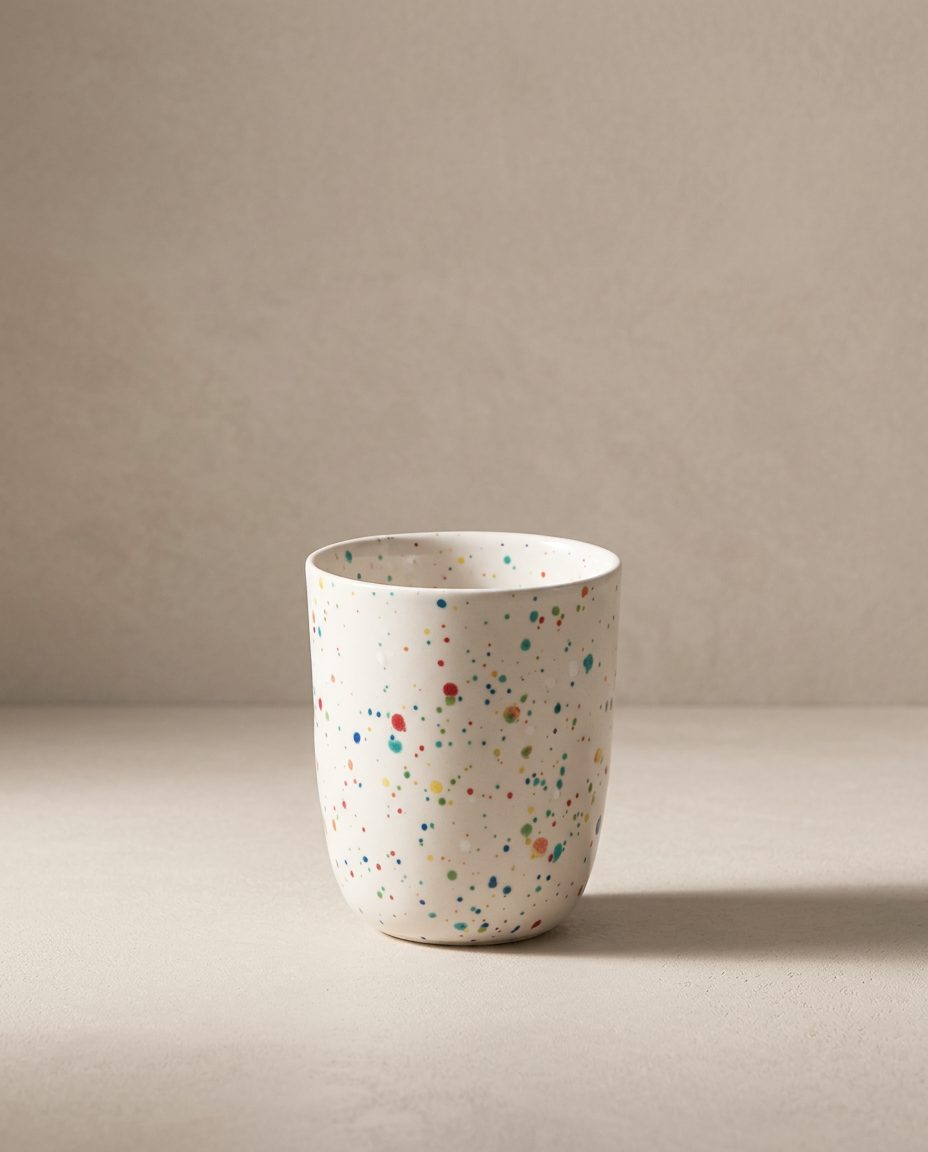 New Party Tasse moyenne 220 ml Blanc – tasse en grès faite main – Egg Back Home