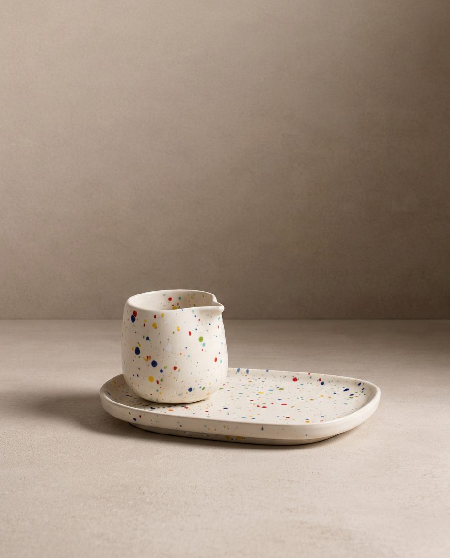 New Party Milk Jug Ceramic Pourer for Serving Cream and Milk White