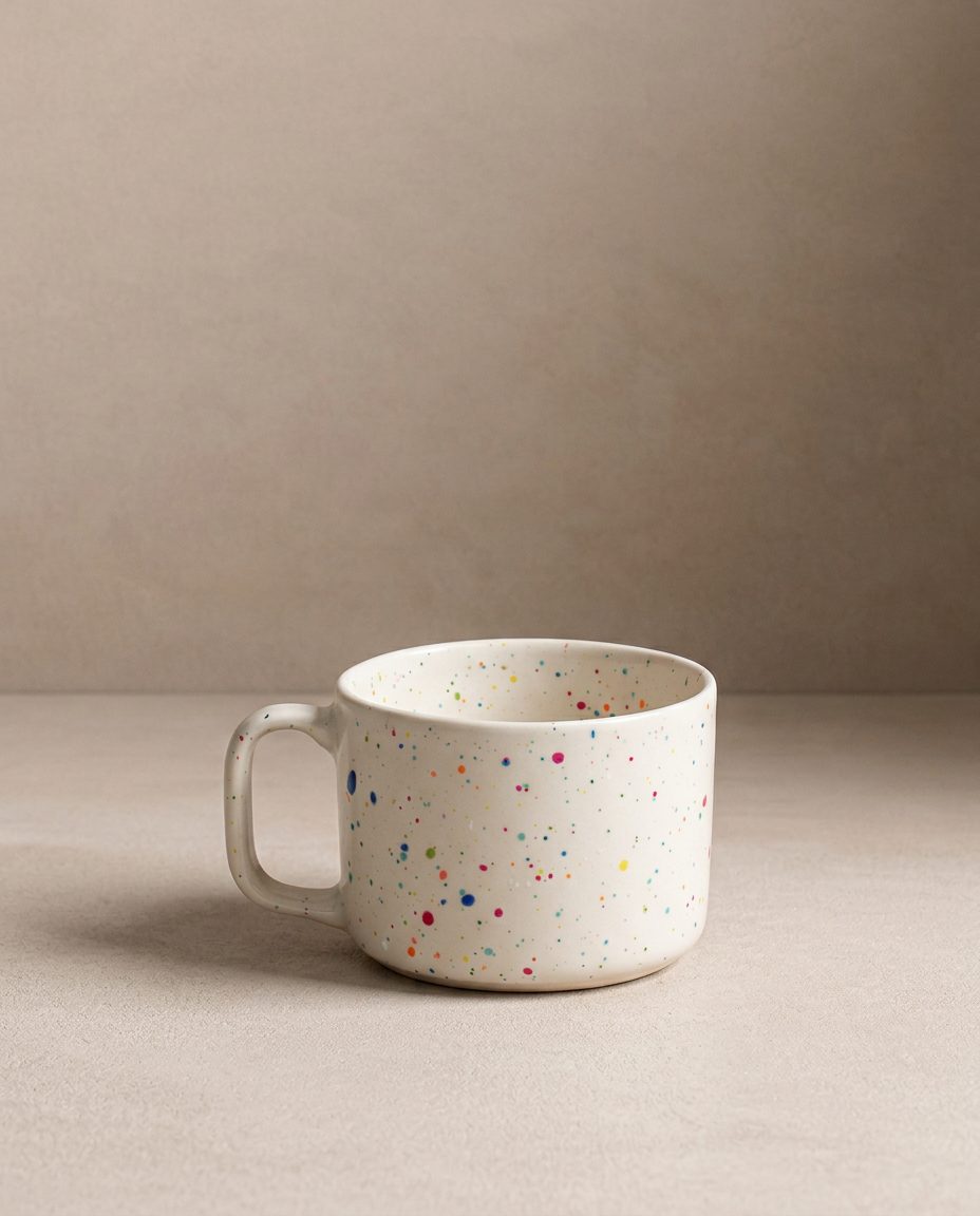 New Party Mug 240ml Blanc – tasse en grès faite main – Egg Back Home