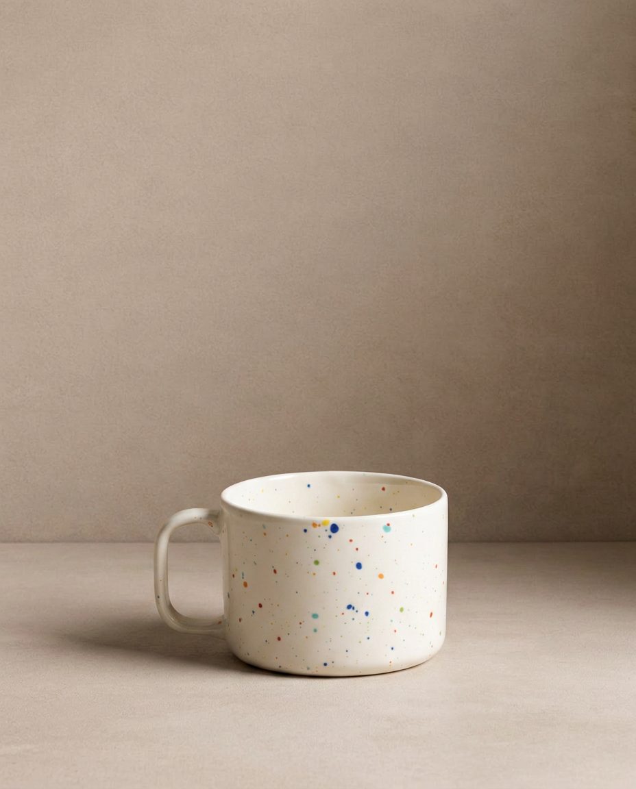 New Party Mug 450ml Blanc – tasse en grès faite main – Egg Back Home