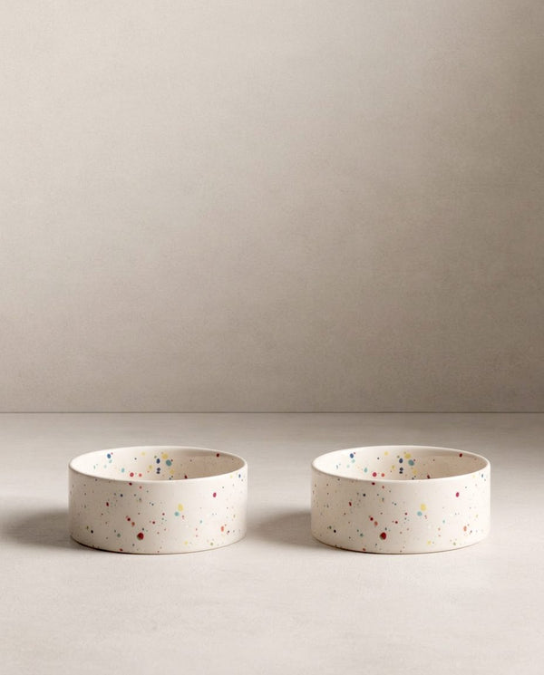 New Party Pet Bowl 14cm Set 2 White