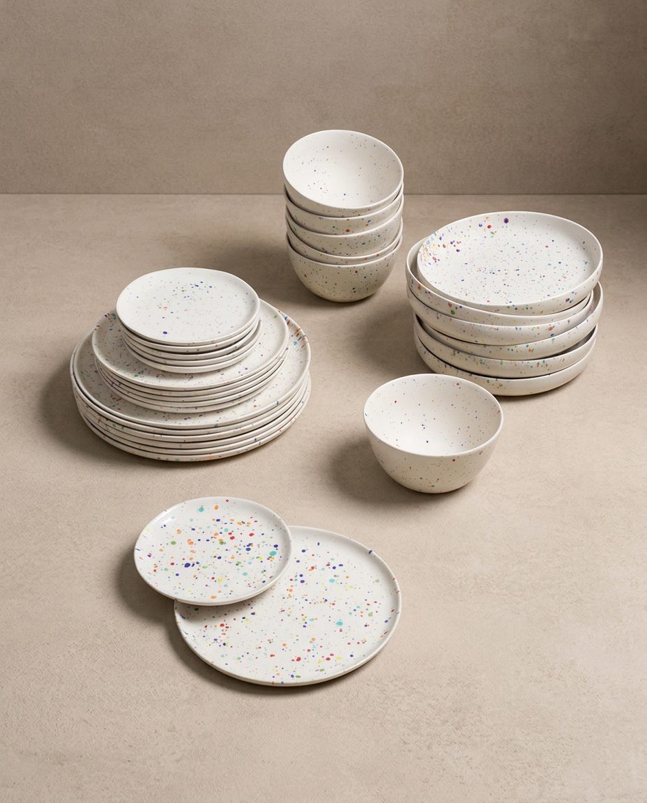 New Party Stoneware Set 30 Pieces White