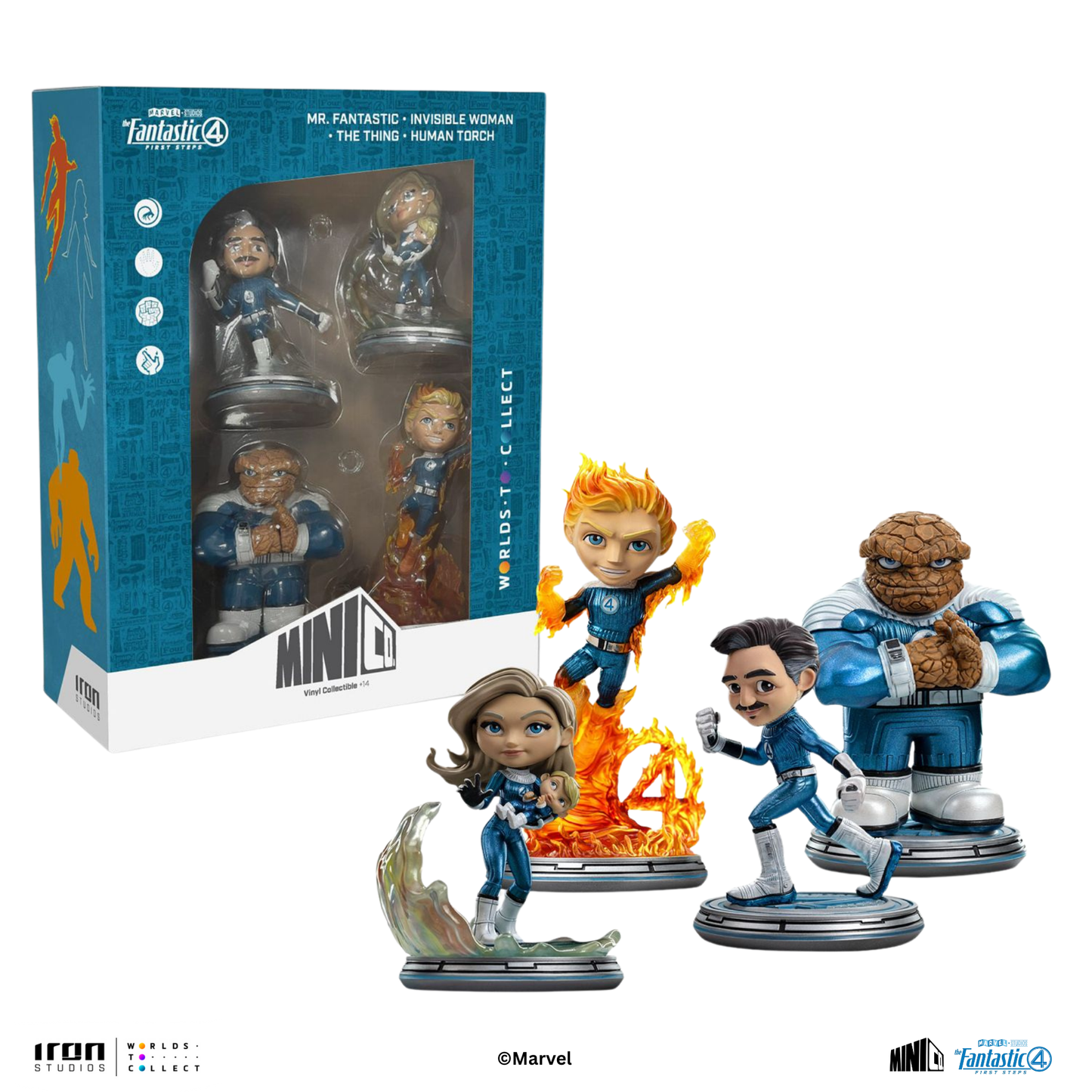 Fantastic Four Pack Statue (Metallic Version) - The Fantastic Four: First Steps - Minico - Iron Studios
