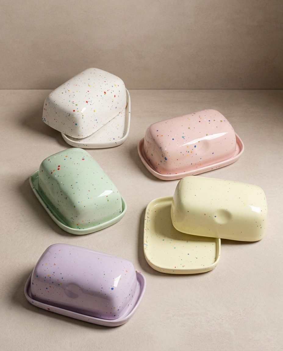New Party Butter Dish Green