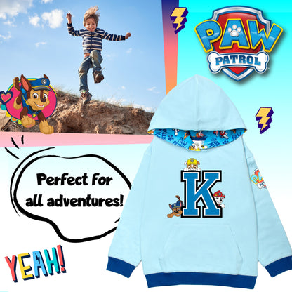 Paw Patrol Personalized Initial Hoodie for Boys - Blue