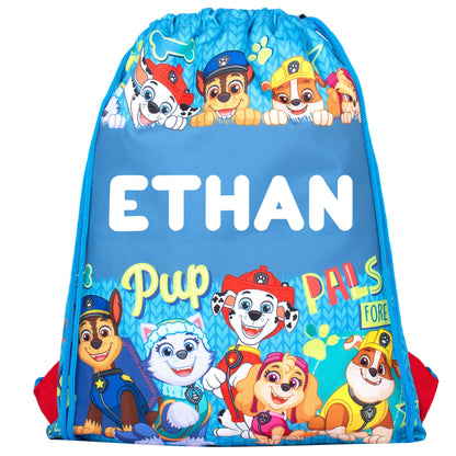 Paw Patrol Personalized Drawstring Bag for Kids