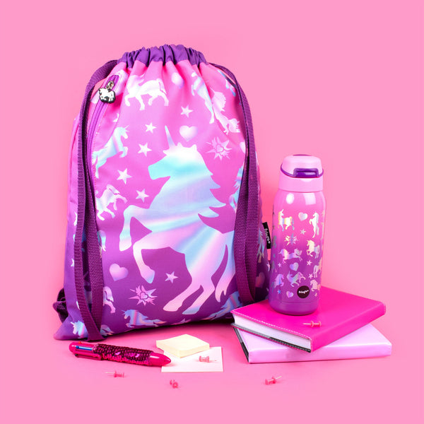 Sac à cordon avec bandoulière – licorne Ombre